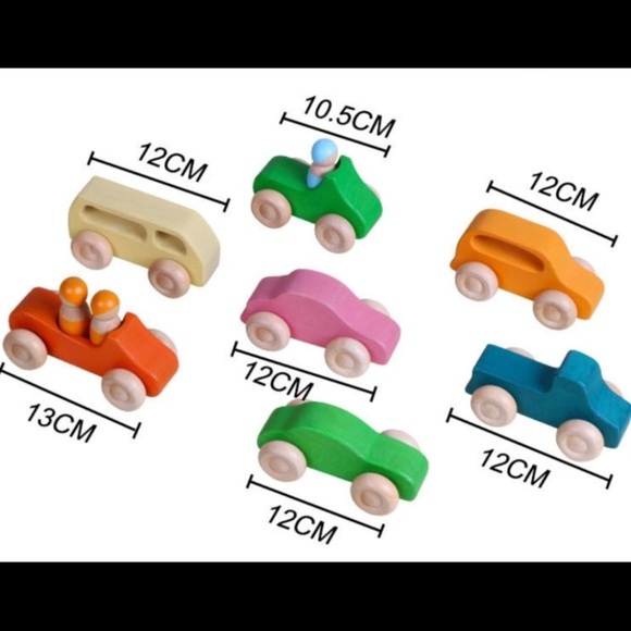 Montessori Wood Cars - Set of 6 - Picture 8 of 8
